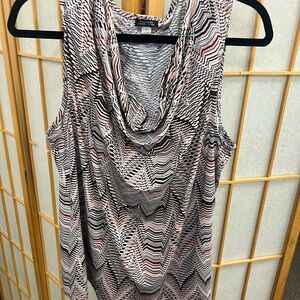 Tahari Black and Pink Cowl Neck Sleeveless Camisole